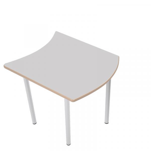 MILA Tisch 6 HPL, wellenförmig klein, Tischhöhe 76 cm - HPL grau